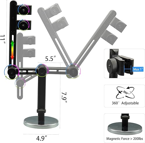 Miniatura 3 de Paraguas HVAC con base magnética, rotación de 360 de doble eje, soporte magnético de gran tamaño y ajuste de altura, se mantiene seco y fresco para