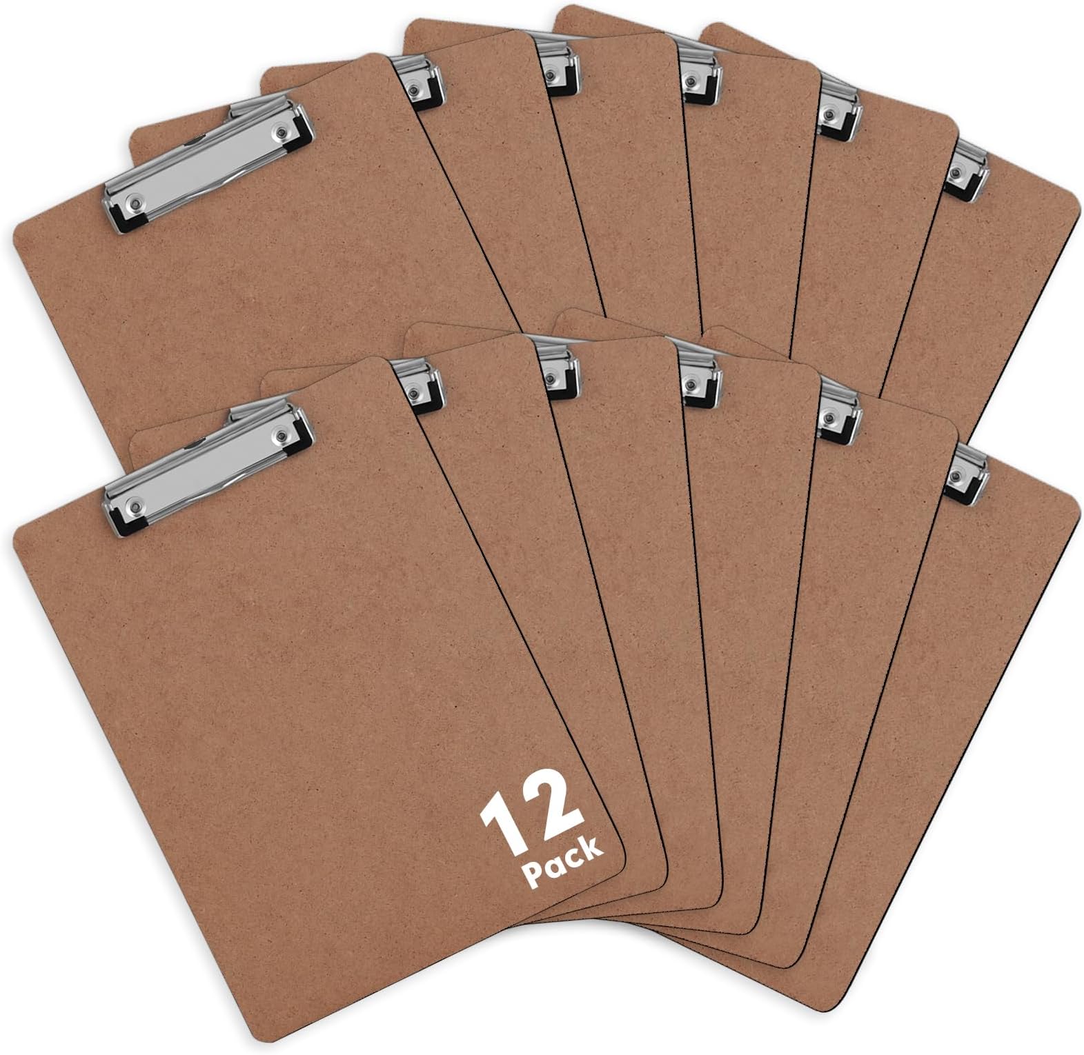 Letter Size Clipboards with Low Profile Clip (Set of 10) Wood Clipboards Bulk 10