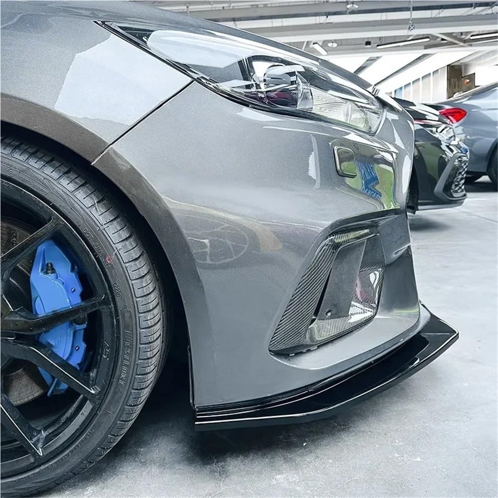 Kompatybilny z Ford Focus RS MK3 2015-2018 przedni zderzak samochodowy Splitter Spoiler dyfuzor straż Body Kit pokrywa Tuning modyfikacja na zewnątrz(Gloss Black)