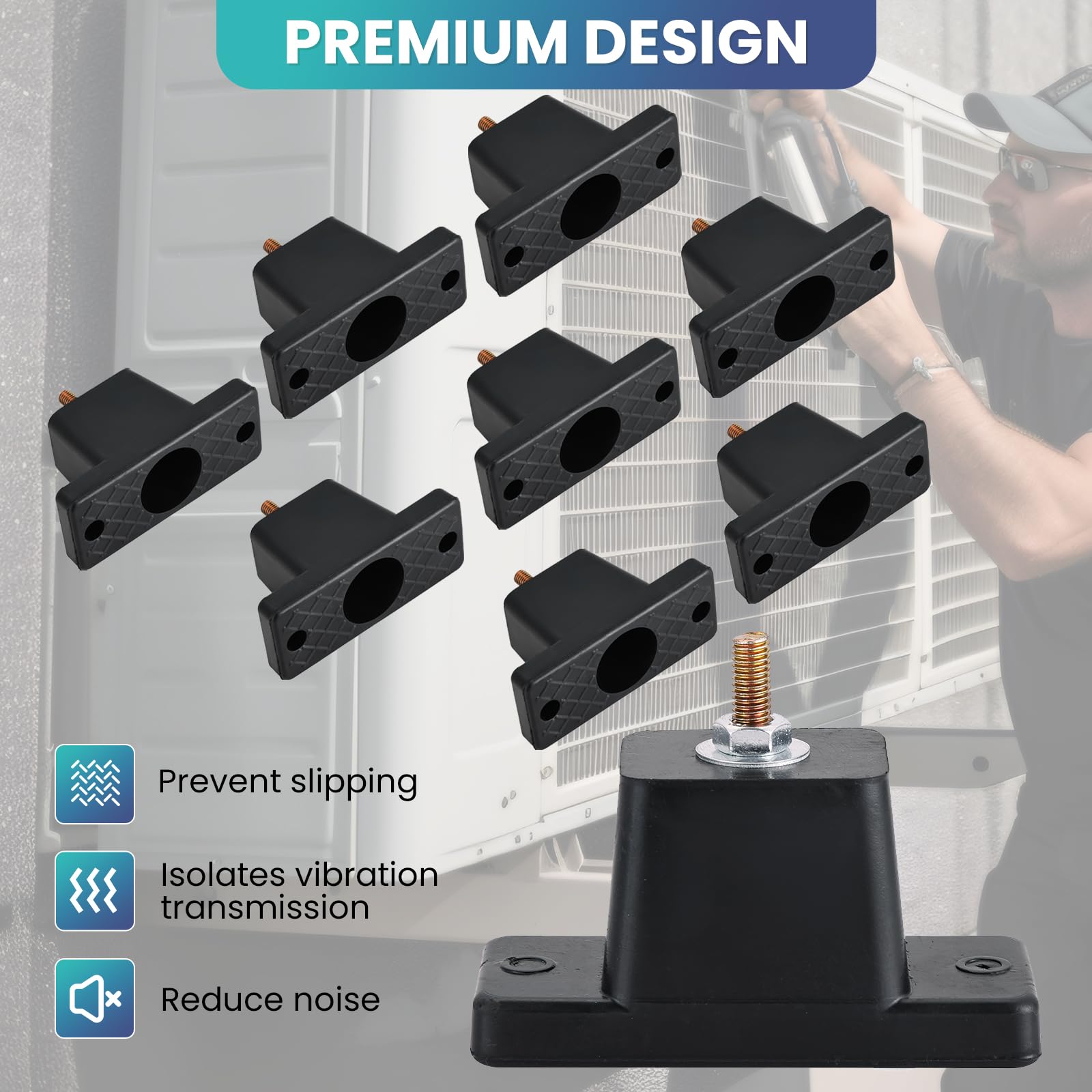 8 Pack Rubber Vibration Isolator Mounting Bracket — Amazon image 4
