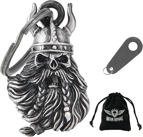 Miniatura 17 de Dream Apparel Campanas de motocicleta para motociclistas, accesorios de campanas pesadas y llavero para la suerte