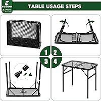 Vista 7 de Mesa plegable de picnic para parrilla, mesa de camping al aire libre con bolsa de malla portátil, compacta y plegable para fácil almacenamiento