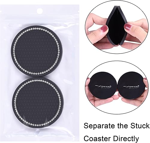 Miniatura 8 de Wisdompro - Posavasos para automóvil, paquete de 4 posavasos de PVC para automóvil, antideslizantes, accesorios universales para el interior del