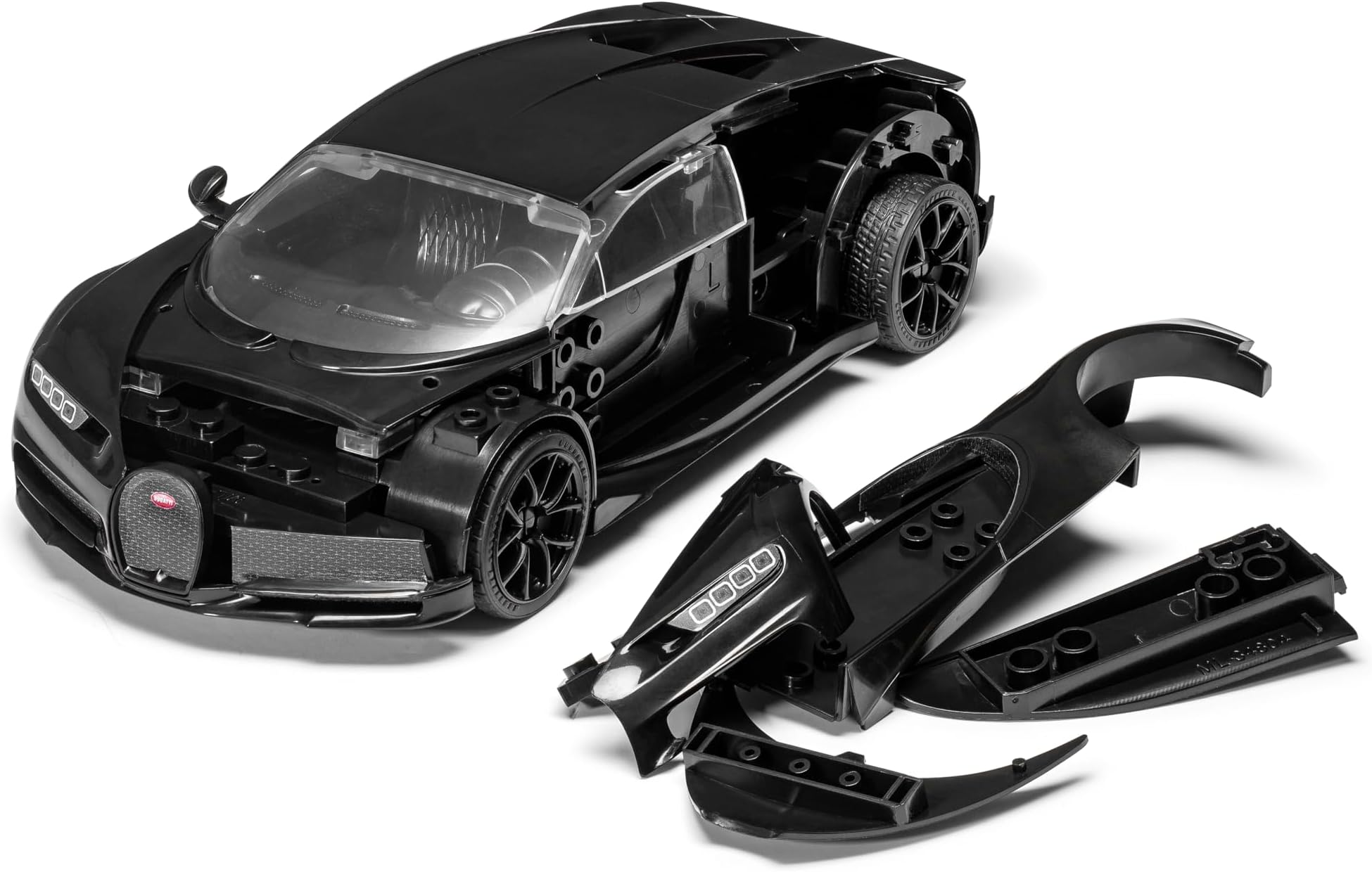 AIRFIX - QUICKBUILD Model Car Kit - J6025 Bugatti Chiron Black Building Kit for Kids 6+, Construction Toys for Boys, Model Making with No Glue - Classic Vehicle Gifts Plastic Craft Set