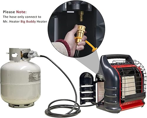Miniatura 12 de ATKKE Manguera de propano de 6 pies con regulador, desconexión rápida hembra de 3/8 pulgadas x tanque de propano QCC1 para calentador