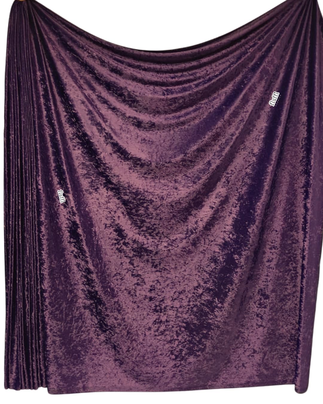 Tia Knight Aubergine Crushed Velvet Stretch Material | Soft Furnishing, Craft Velour & Dressmaking Fabric | Same Day Dispatch | Sold By The Metre | By Q156 (Aubergine)
