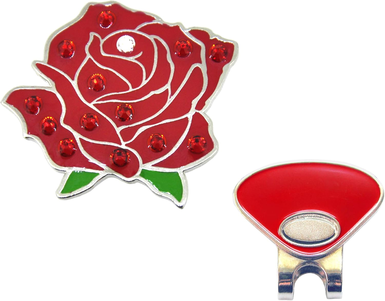 review Navika Crystal Golf Ball Marker & Hat/Visor Clip - Red Rose