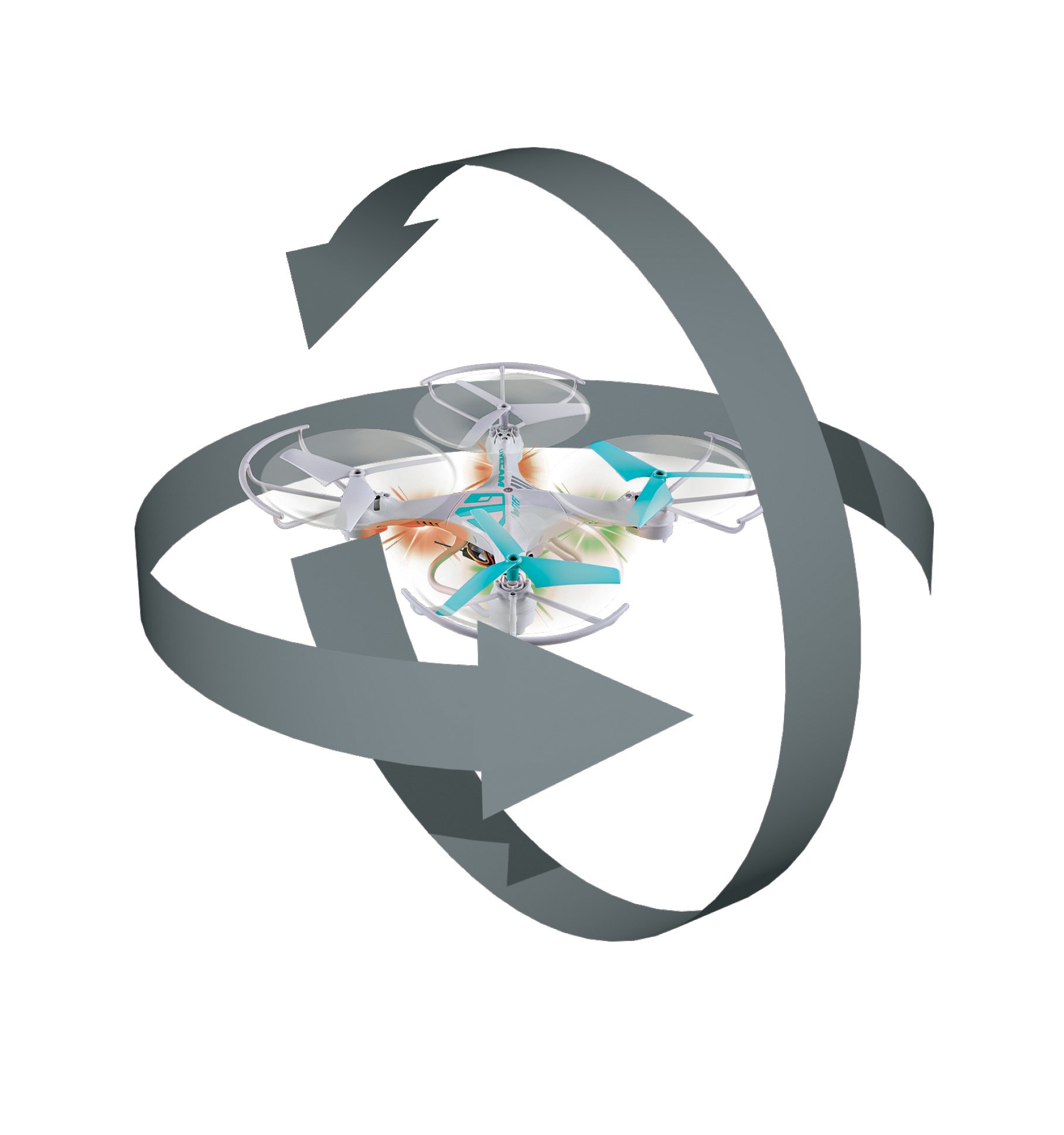 Dickie Toys 201119437 - RC DT-QL Livecam Quadrocopter, funkferngesteuerter Quadrokopter mit Live-Kameraübertragung, 30 cm