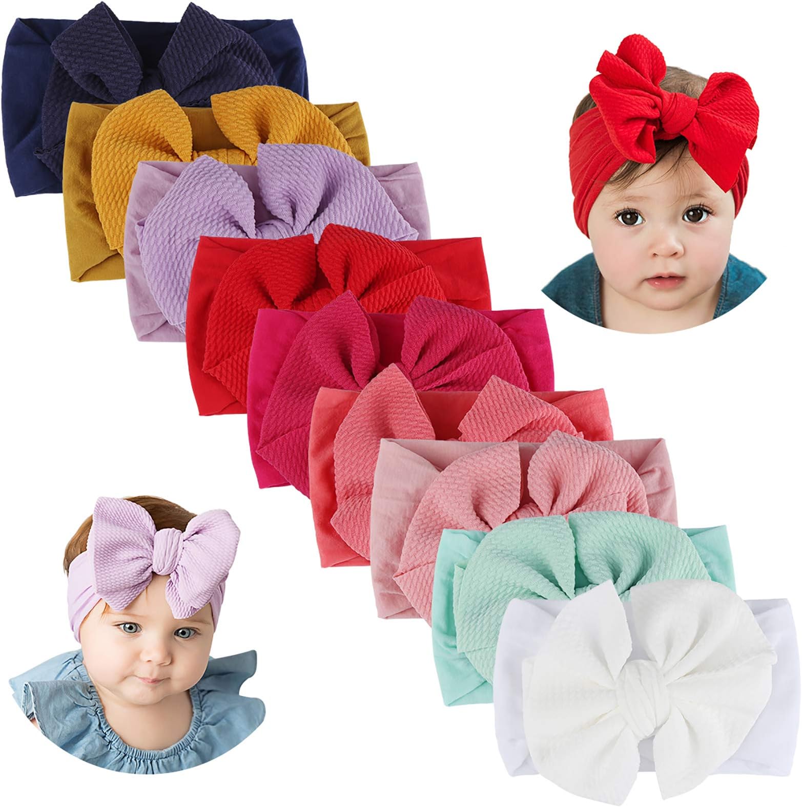 9pcs nylon baby headband