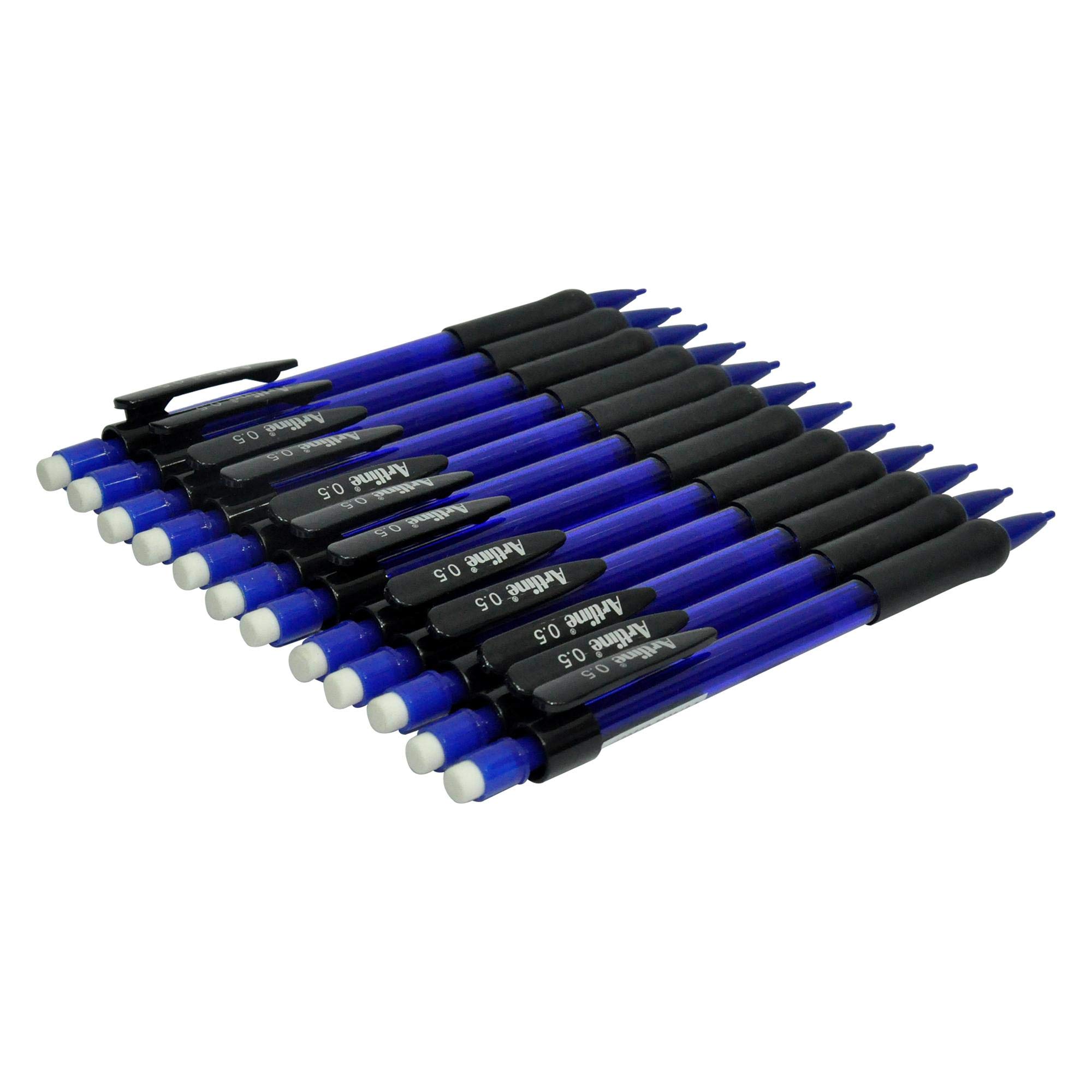 FIS Artline 7051 Mechanical Pencil 0.5mm Fine Line with Build-in Eraser Black Color, Pack of 12 pcs - ARMPEK-7051