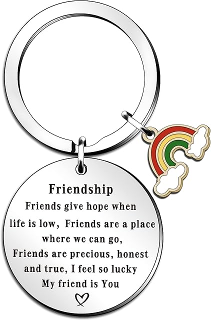SMARGO Friendship Keyring Gifts for Women Men Girls Boys Birthday Christmas Graduation Long Distance Gift Keychain for Best Friend