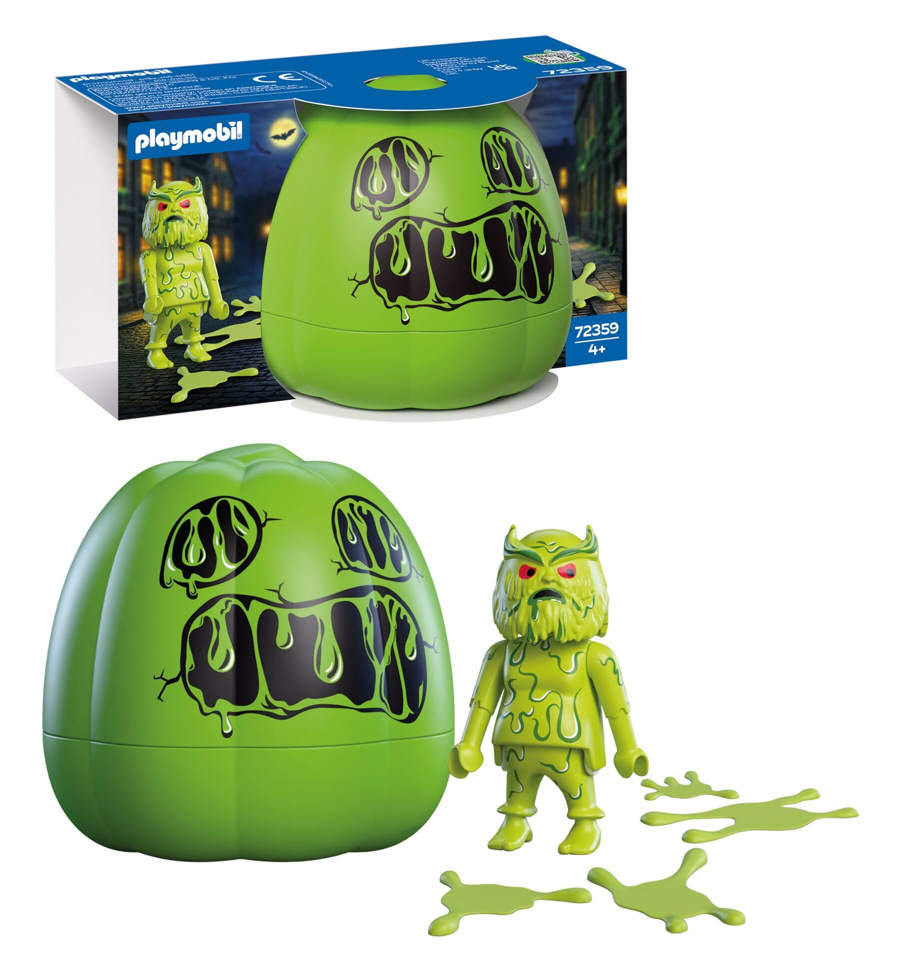 Playmobil | Halloween | Pumpkin: Slime Monster | Monstrous pumpkin with slime splatters, figure and storage box | For children aged 4 and up | 72359