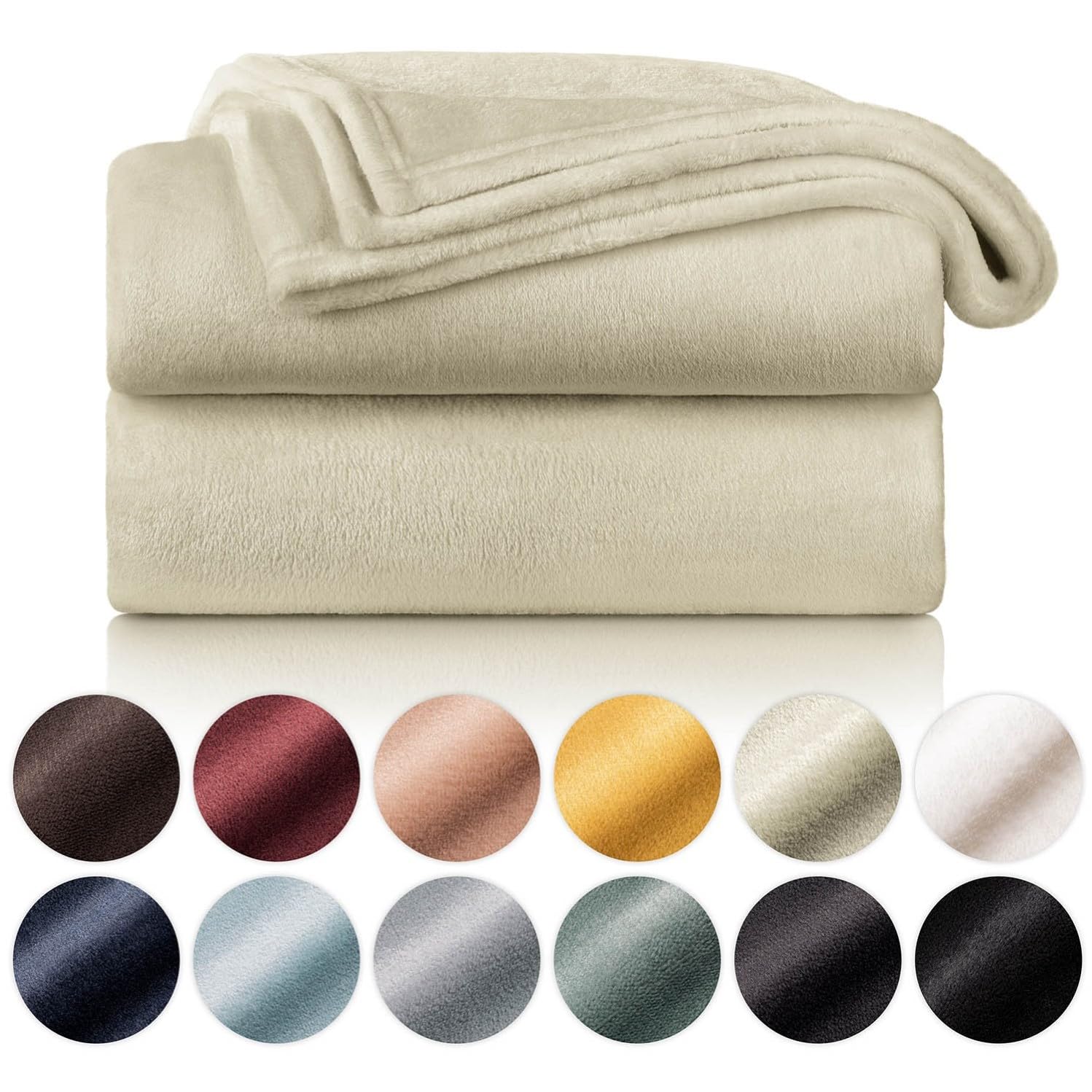 Blumtal Coperta Pile 150x200cm - Coperta Plaid divano super morbida - Coperta Divano certificata OKEO-Tex - winter blanket - coperta plaid pile - coperta in pile divano - plaid pile - in colore sabbia