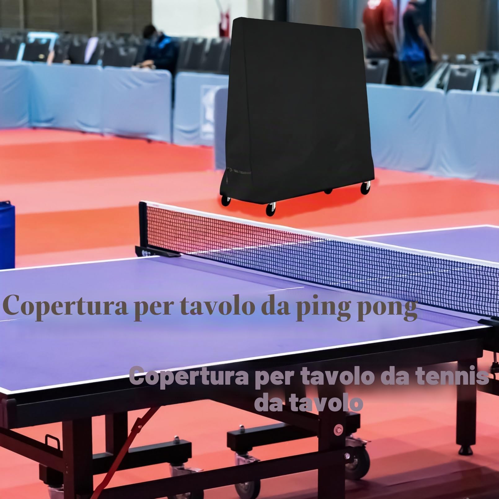 Copertura per Tavoli da Ping pong con Fibbie Antivento, per Tavolo da Ping Pong Impermeabile per Esterni e Interni,185 x 70 x 165cm