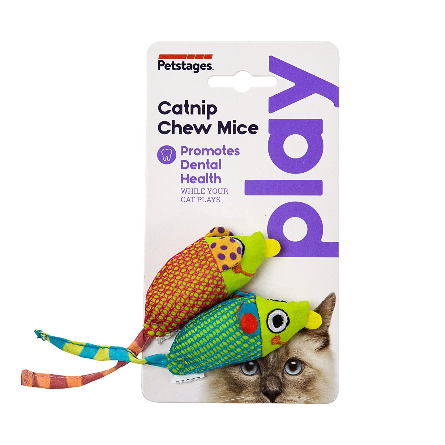 Outward Hound Catnip Chew Mice Dental Health Cat Toy 17 cm | Catnip-Infused Chew Toy for Cats | Soft Fabric Oral Care Toy for Chewing, Play & Positive Behavior
