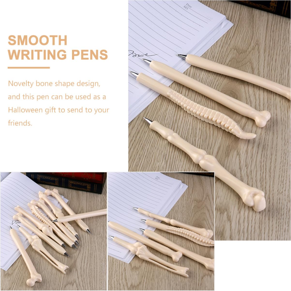 NUOBESTY 4 Sätze Knochen Kugelschreiber Bleistifte Halloween-knochenstifte Pastellstifte Schulstifte Stifte Für Die Schule Coole Stifte Für Lustiger Stift Abs Weiß 20 Stück * 4