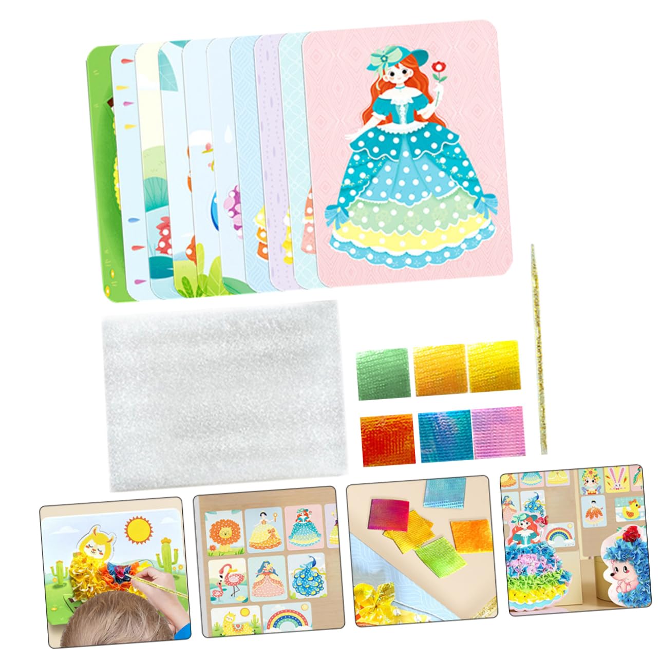 ibasenice Kit di Pittura per Puntura Fai da Te per Ragazzo Ragazza 2 Set di Tessuto Perlato e Plastico, Facile da Trasportare e Sviluppa L'espressività Artistica, per Attività Creative