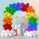 Party Propz Rainbow Theme Birthday Decoration Kit - 73 Pcs Birthday Decoration Items For Kids | Birthday Balloons For Decoration | Rainbow Balloon Decoration For Birthday | Rainbow Balloons gallery image