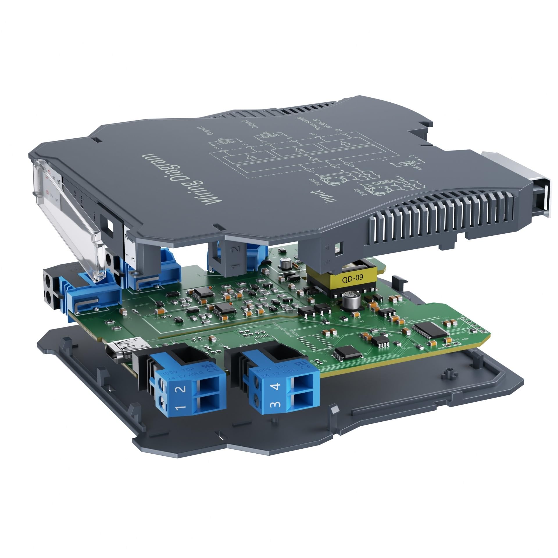 1 Uds convertidor de señal analógica 4-20ma a 0-10V 0-5V aislador de señal 35MM DIN Rail Voltaje Corriente acondicionador de señal GLK(1IN3OUT,Output 4-20MA_Input 4-20MA_DC24V)