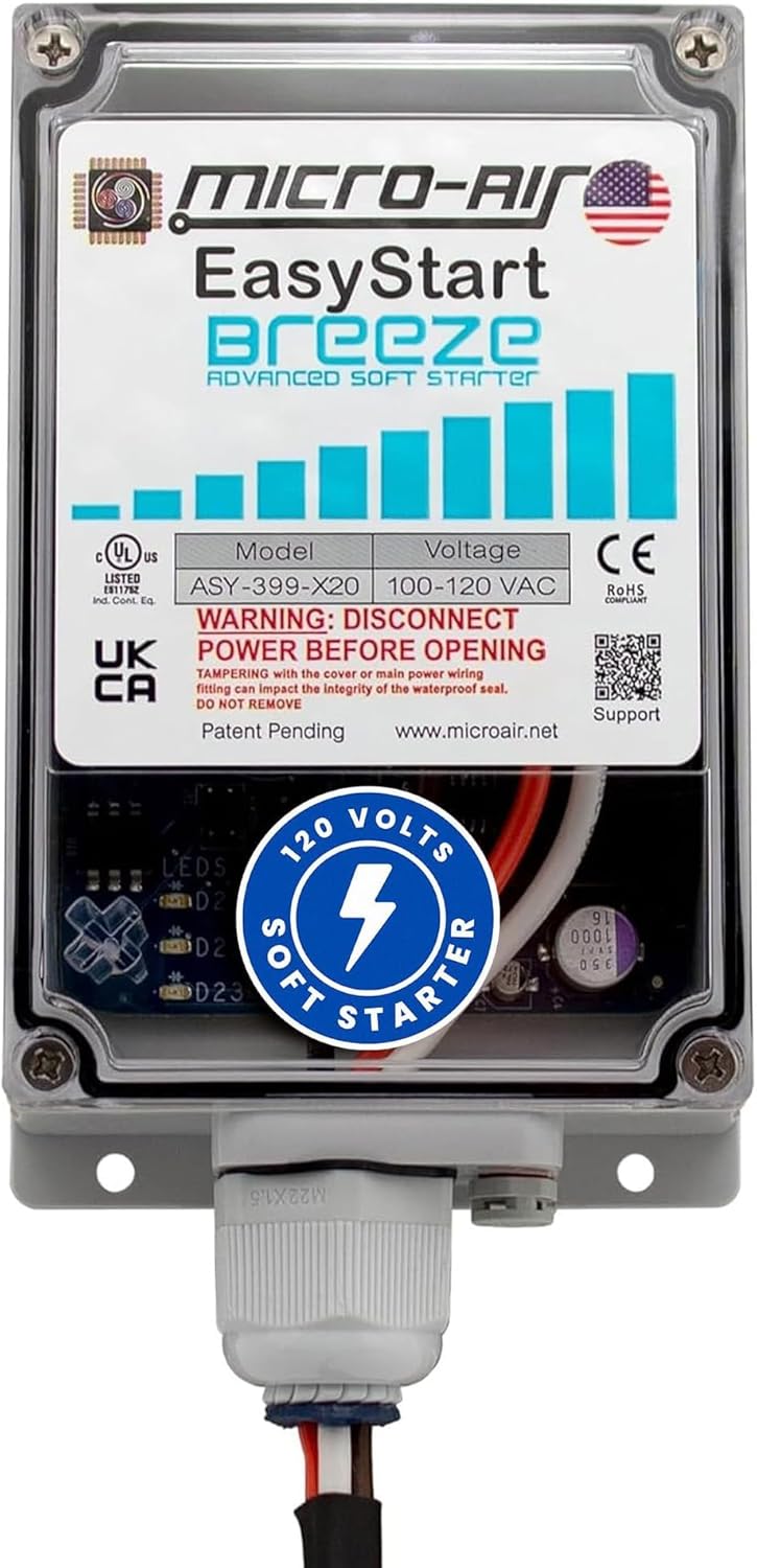 MICRO-AIR EasyStart Breeze 399 - Soft Starter for RV Air Conditioners - Starter Compressor Unit for Travel Trailers - Soft Start for 120V RV A/C Motors - Compact & Easy to Install - Breeze