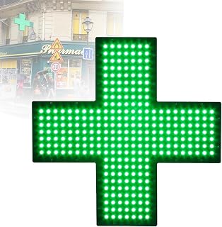 Pharmacy Cross Sign Lamp, LED Pharmacy Sign, 3 Modes Always On, Flashing, Overall Flashing, Easy to Mount, 48cm x 48cm, for Pharmacies Hospitals Clinic
