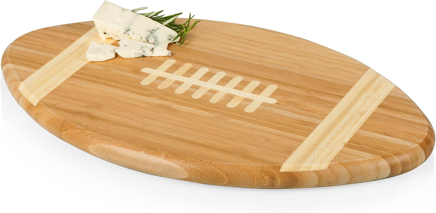PICNIC TIME NCAA Rhode Island Rams Touchdown! Football Cheese Board, Novelty Charcuterie Board, Serving Platter, Cheese Boards Charcuterie Boards, Wood Cutting Board, (Bamboo)