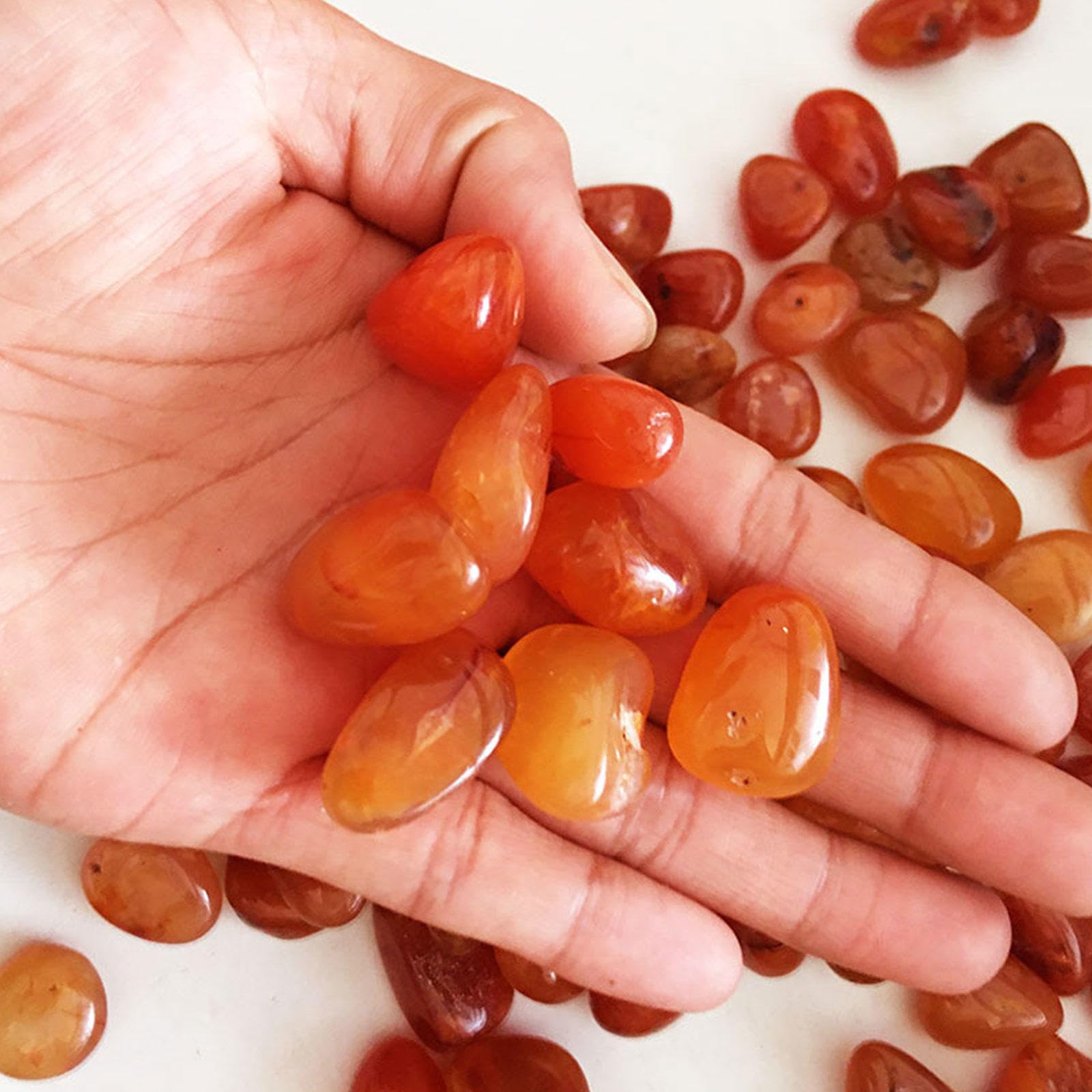 Juego de Piedras de Cristales Curativos de ágata Roja de 2,2 Libras y Cristales a Granel Caídos - Rocas Irregulares de 15 a 20 mm, Piedras Preciosas Naturales Pulidas