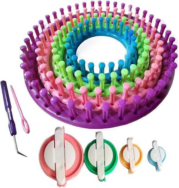 Tmade Round Knitting Looms Set Scarf Hat Maker Crochet kit with Gift Pom Pom Maker Set