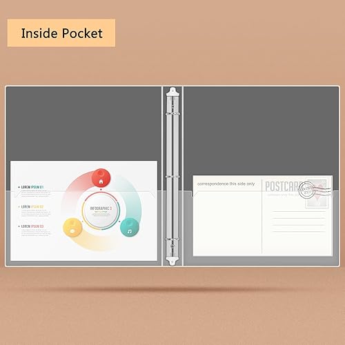 Miniatura 4 de NatureTouch Carpeta organizadora de 3 anillos con purpurina de 1 pulgada (10.5 x 11.5 pulgadas) con capacidad para 300 páginas de 8.5 x 11 pulgadas,