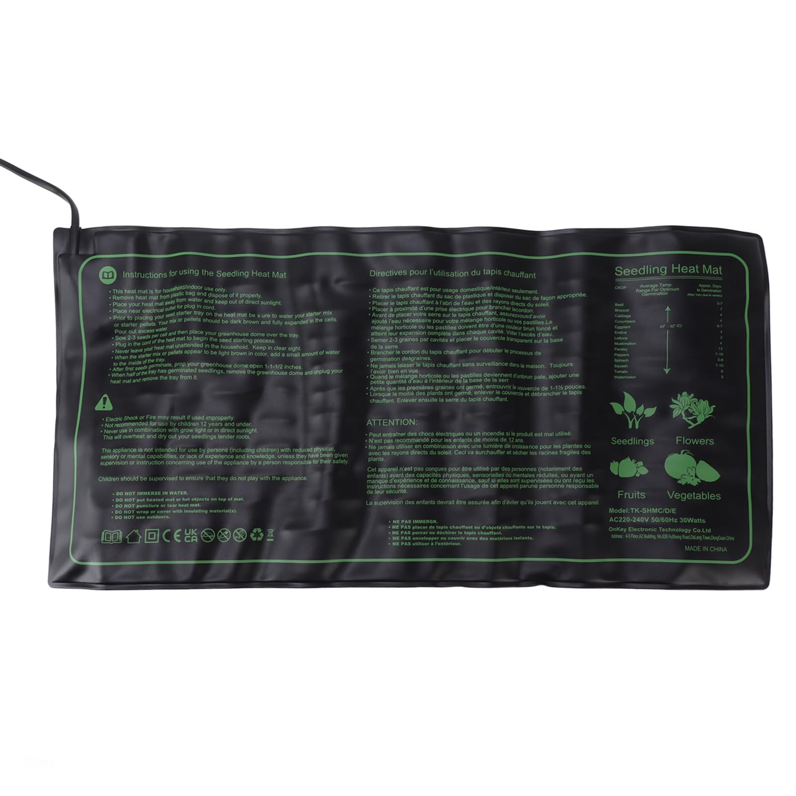 Haofy Tapis Chauffant pour Semis, Ensemble combiné de Thermostat Numérique Durable pour Plantes, Coussin Chauffant Hydroponique Chaud pour Démarrage de Semences 50,8 X 25,4 Cm (Prise UE 220-240V)