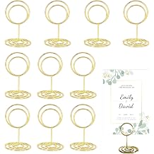 10Pcs Place Card Holders 2 Inch Gold Table Number Holders Reusable Name Card Holder Prevent Falling for Wedding Cards Name Card Pictures Memos for Weddings Parties Family Banquets Restaurants