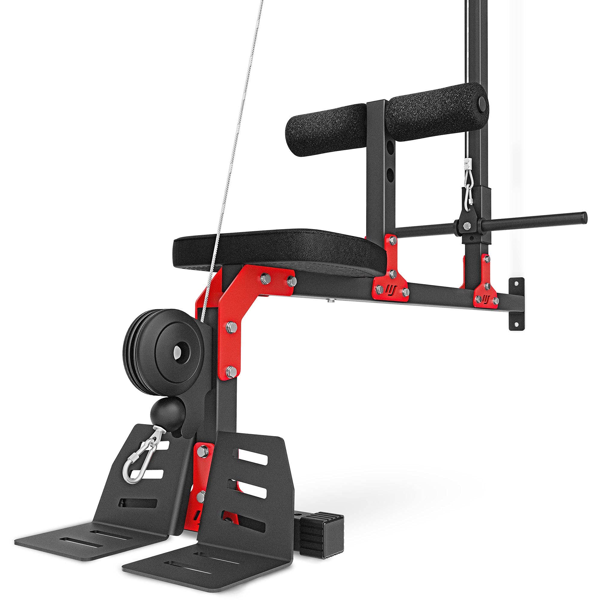 Marbo Sport - Latzug Station, Klimmzugstange Hantelbank - Kraftstation für Zuhause - LAT-Machine MH-W102 2.0 - Sportgeräte Fitnessgeräte für Zuhause - Kabelzugstation Kabelturm Homegym Trainingsgeräte