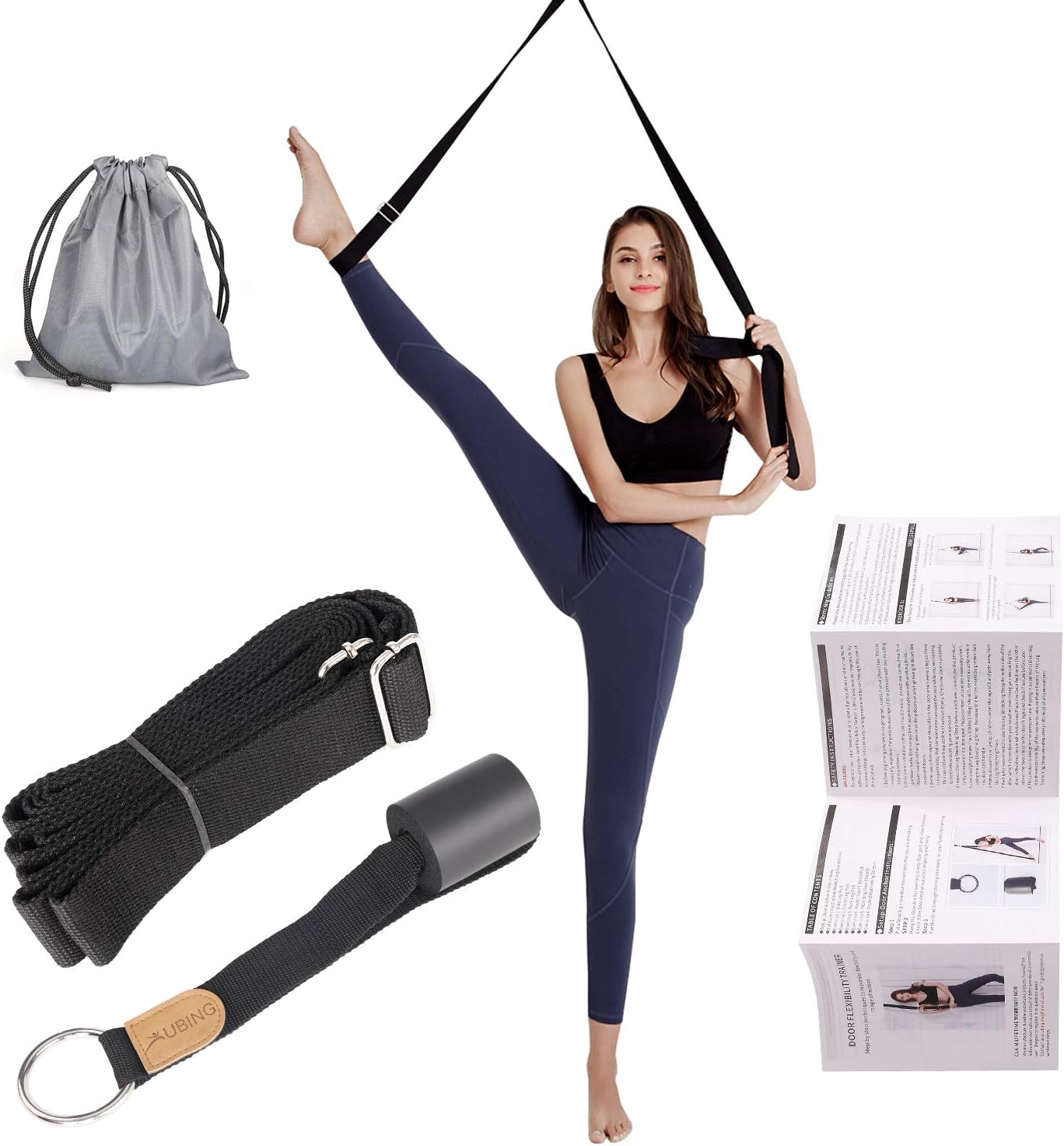 UBING Leg Stretcher, Door Flexibility Trainer, Over The Door Strech Strap for Flexibility, Splits Trainer for Dance Ballet Cheer Gymnastics Taekwondo Stretching