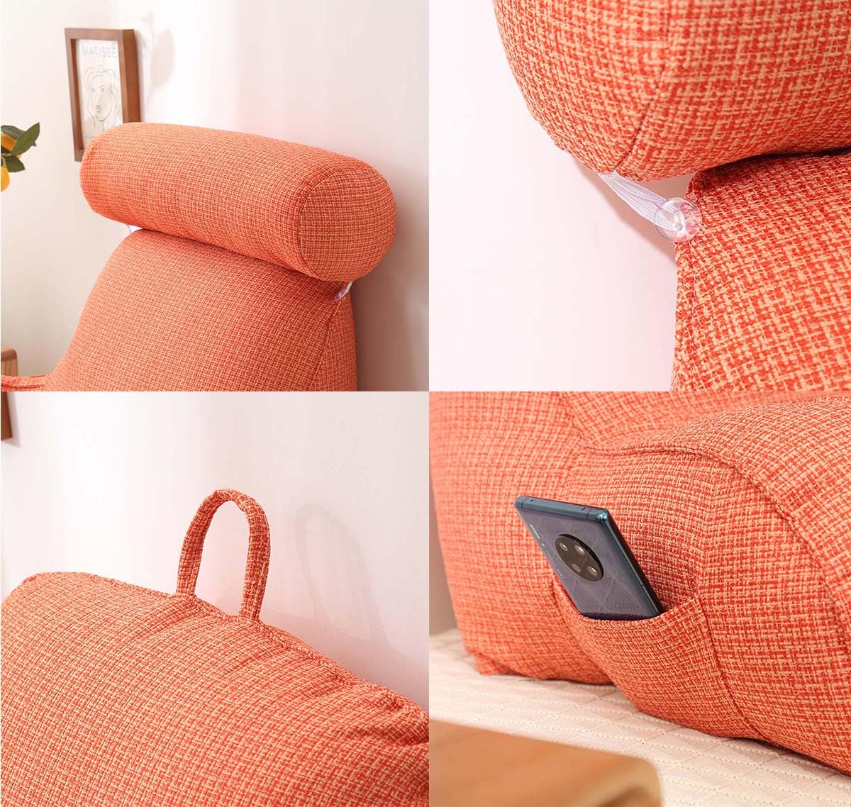 Cuscino Da Lettura Ergonomico Con Braccioli E Poggiatesta Rimovibile - 75x40x40 Cm - 2