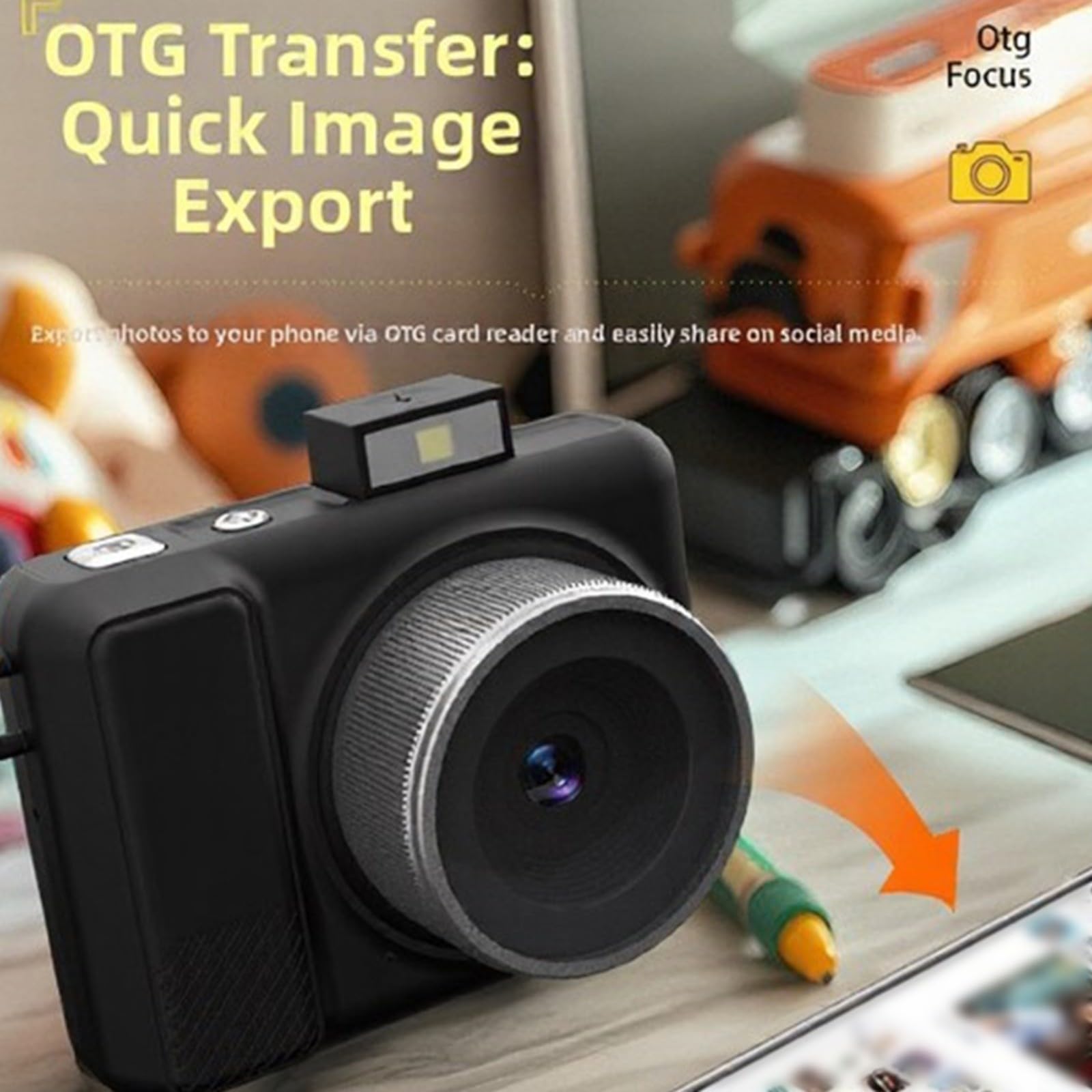 Fotocamera digitale 1080P retrò compatta, filtro luce LED compatta leggera fotocamera fotografica per vlog viaggi principianti studenti (bianco+32G)