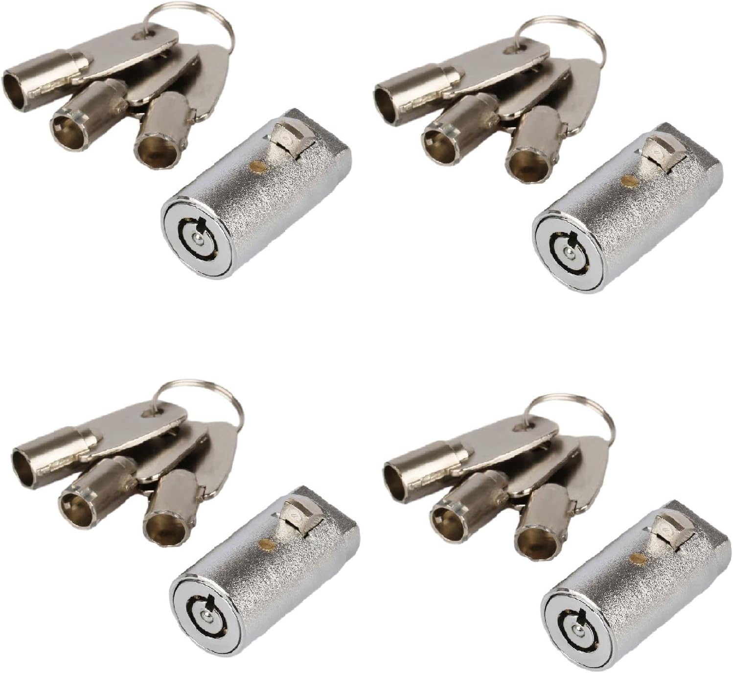 Vending Machine Lock,7 Pins Cylinder Lock with Tubular Same Key for Soda Vending Machine,Coke Snack Machine,Coffee Maker,Candy Machine,Key aliked Number 1087,4 Set