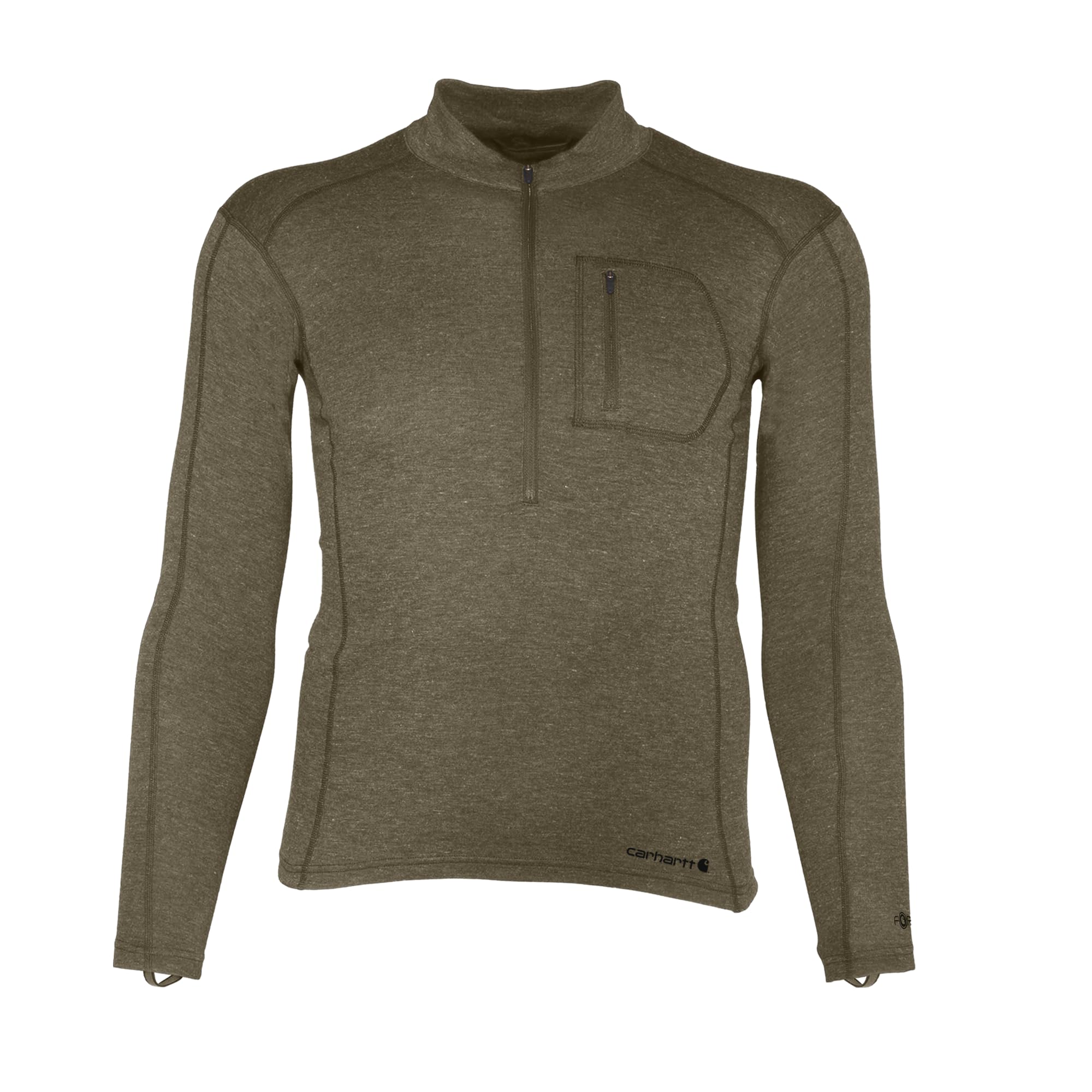Carhartt Men's Base Force Heavyweight Quarter-Zip Layer Top, Burnt Olive Heather, XXXL