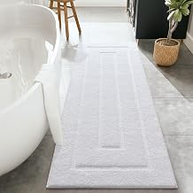 HOMORE White Bathroom Runner Rug 24x60 Inch Bathroom Rugs