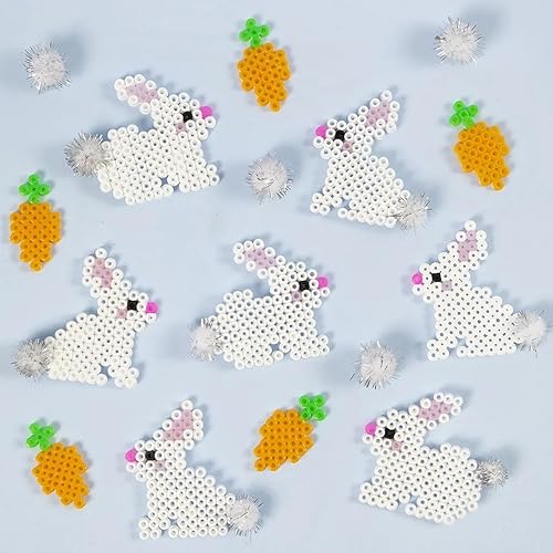 Miniatura 7 de Fuse Beads - 6000 cuentas de hierro fundido de 0.197 pulgadas (0.197 in), color blanco compatible con Perler y Hama Blanco,Negro,Amarillo,Blanco y