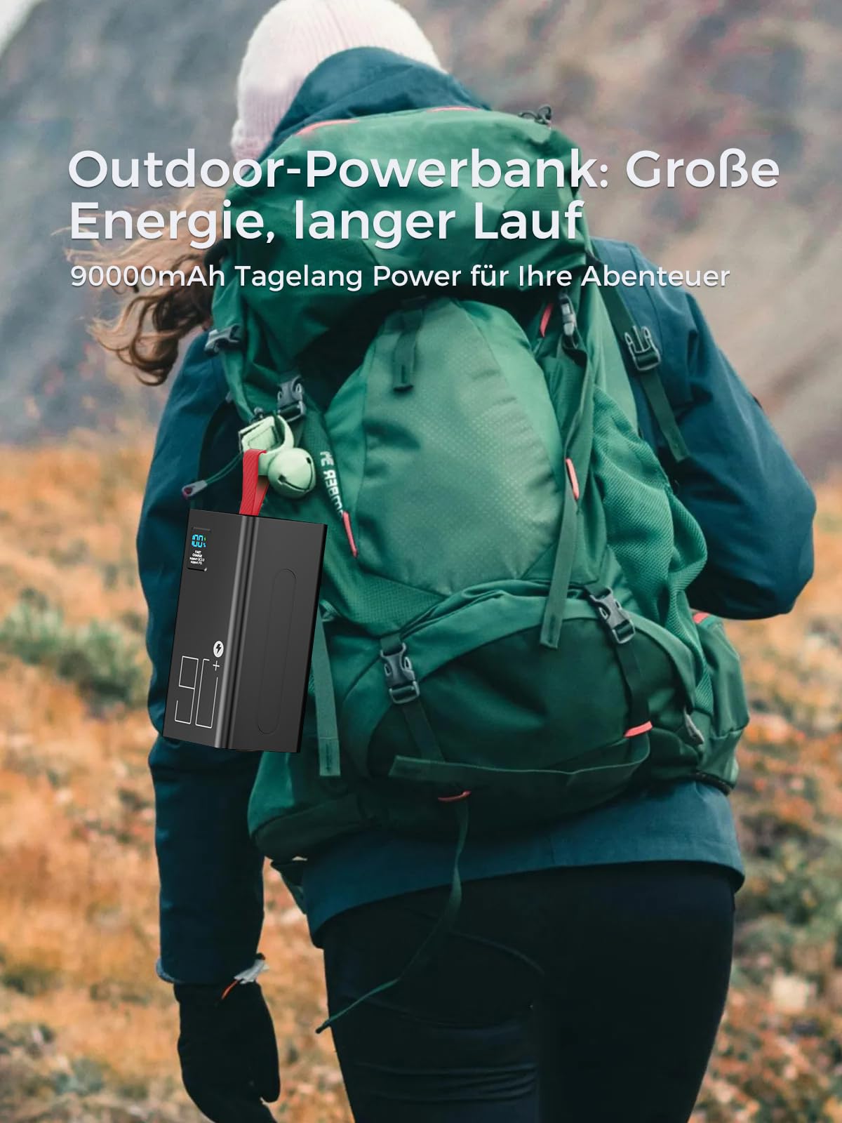 Batterie Externe 90000mAh, Power Bank PD 30W & QC 3.0 Charge Rapide avec écran numérique, Chargeur Portable Grande capacité 5 Sorties et 2 entrées, Batterie Externe iphone pour iPhone Samsung