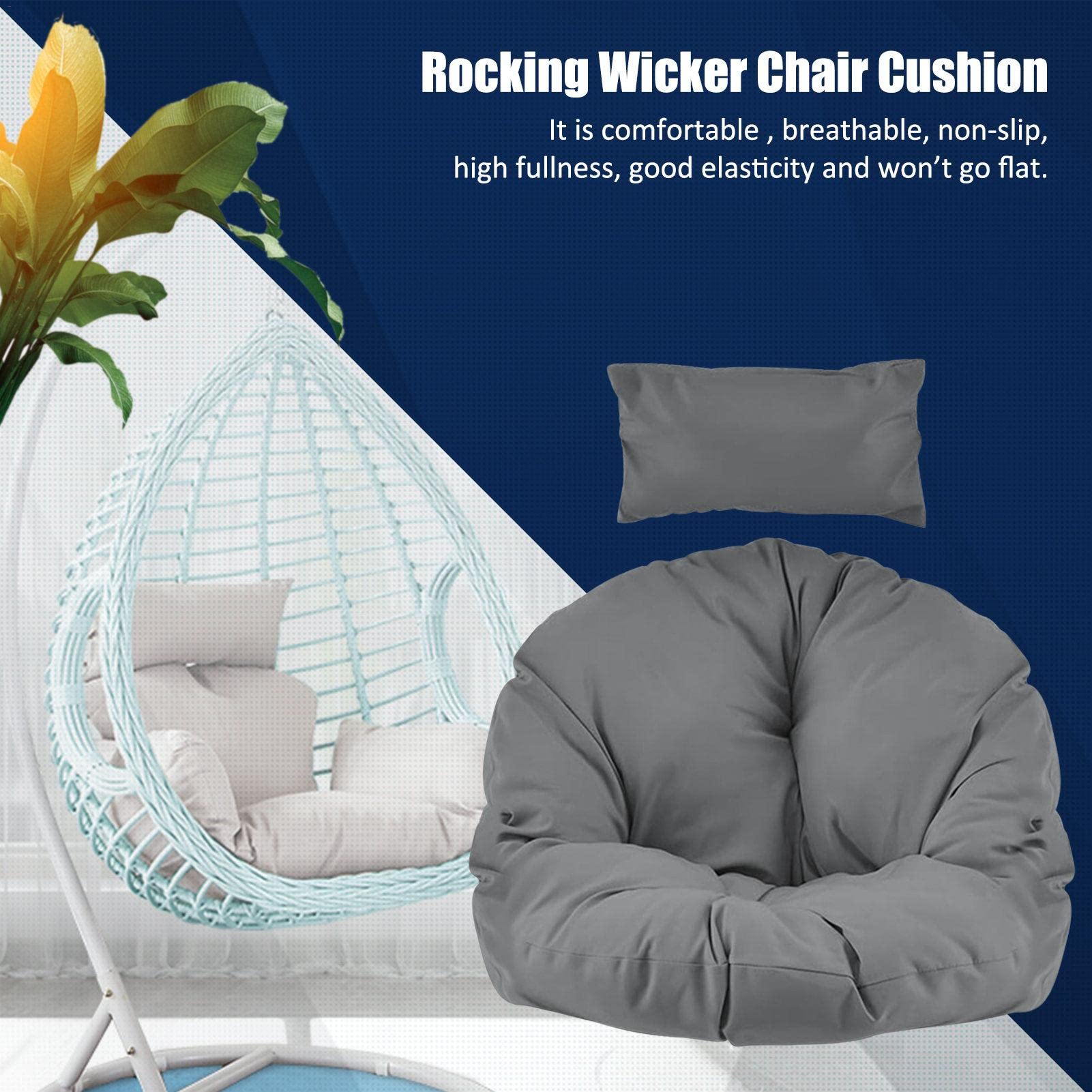 WEITING Cuscino per Poltrona sospesa, Massimo Comfort, Ideale per Sedia a Dondolo o Camera da Letto