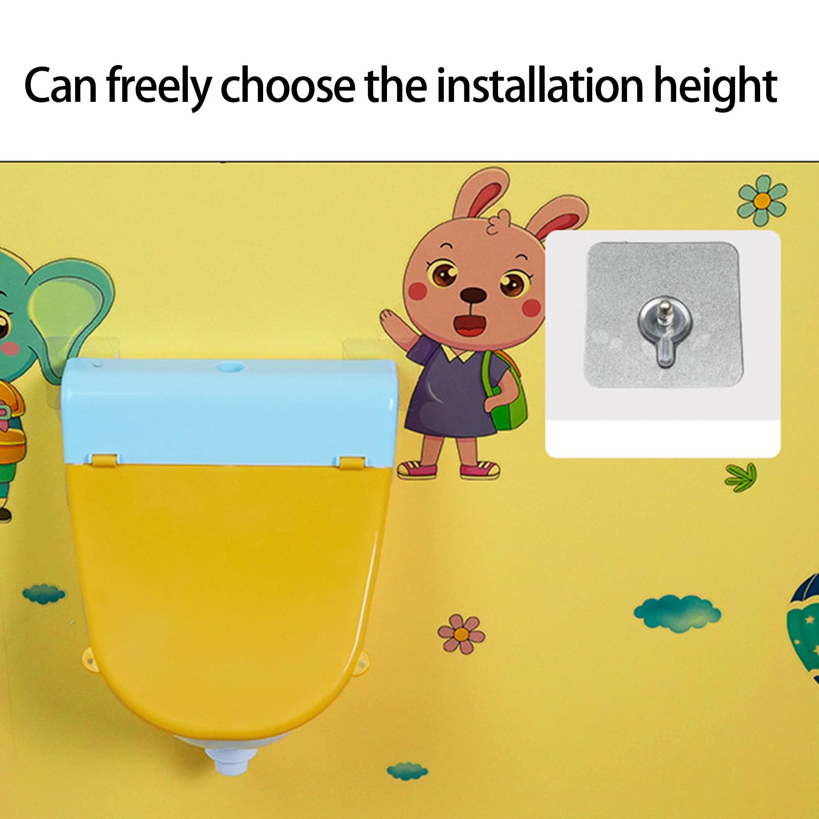 Tool Easy Wandmontage Kinder Urinal mit Sprühschutz Nicht verrutschen Tragbares Töpfchen für Badezimmer Kindergarten Outdoor Einsatz Wandmontiertes Urinal aus Kunststoff