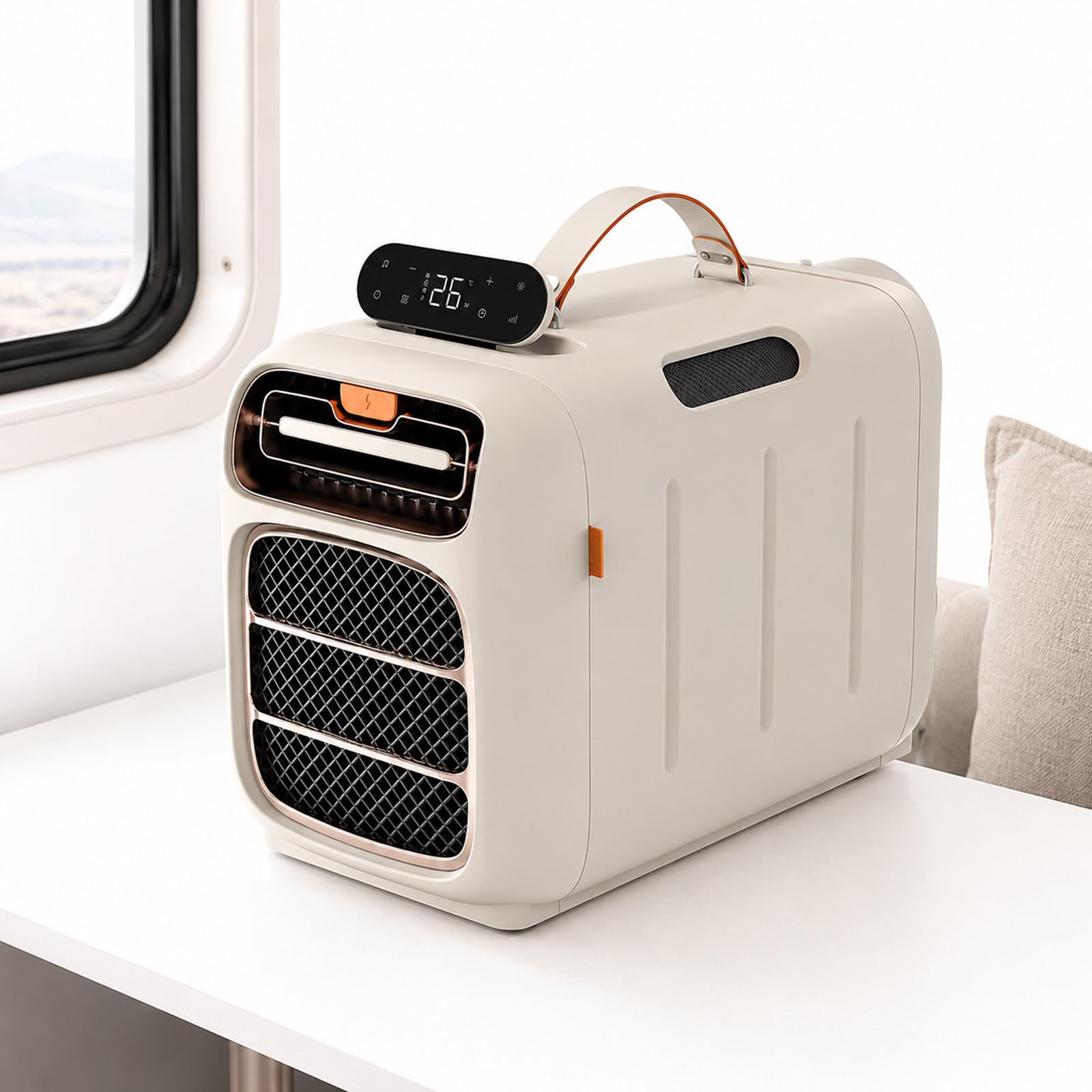 richigblosmum Portable Air Conditioner 5,000 BTU – Compact Cooling Unit for Camper, Van, Tent & Parking, 420W Rated Power, Remote Control, Wide Air Outlet, Complete Kit DC24v