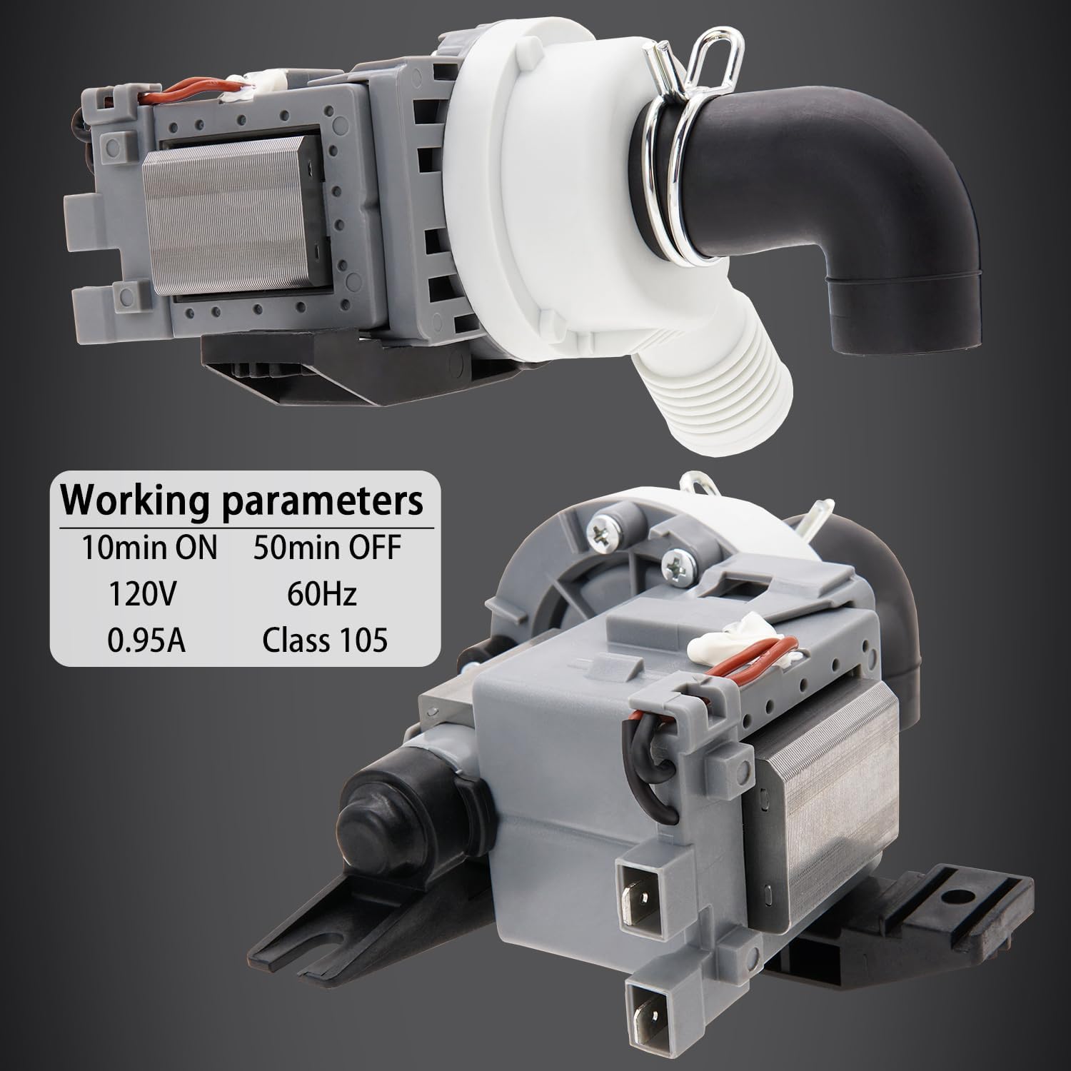 Siwdoy Washer Drain Pump Motor Compatible with Maytag Bravos XL MVWB725BW0 MVWB750YW0 MVWB850YW0 MVWB880BW0 MVWB950YG0 MVWB950YW0 MVWB980BG0 MVWB980BW0