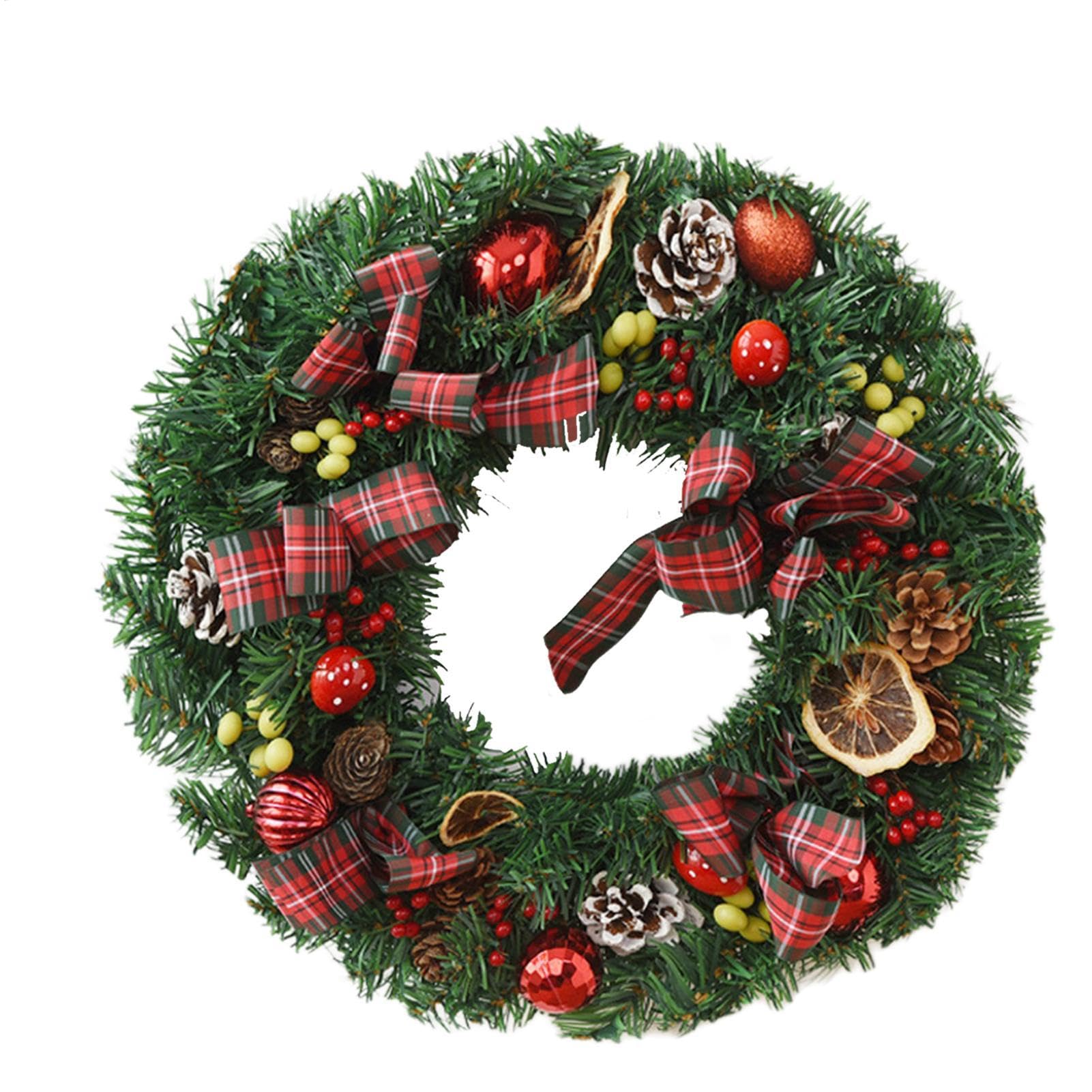 Couronne de Noël 45 cm pour porte d'entrée accueillante et festive