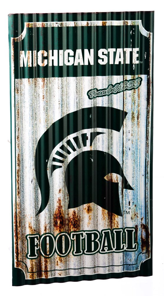 Team Sports America Michigan State Spartans Corrugated Metal Wall Art