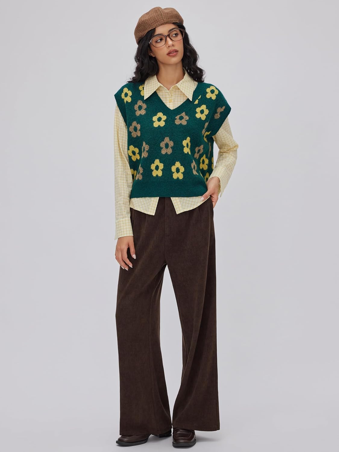 CIDER Floral Sweater Vest for Women Sleeveless Knitted V Neck Knitwear Cute 2025 Trendy Sweater - Image 4