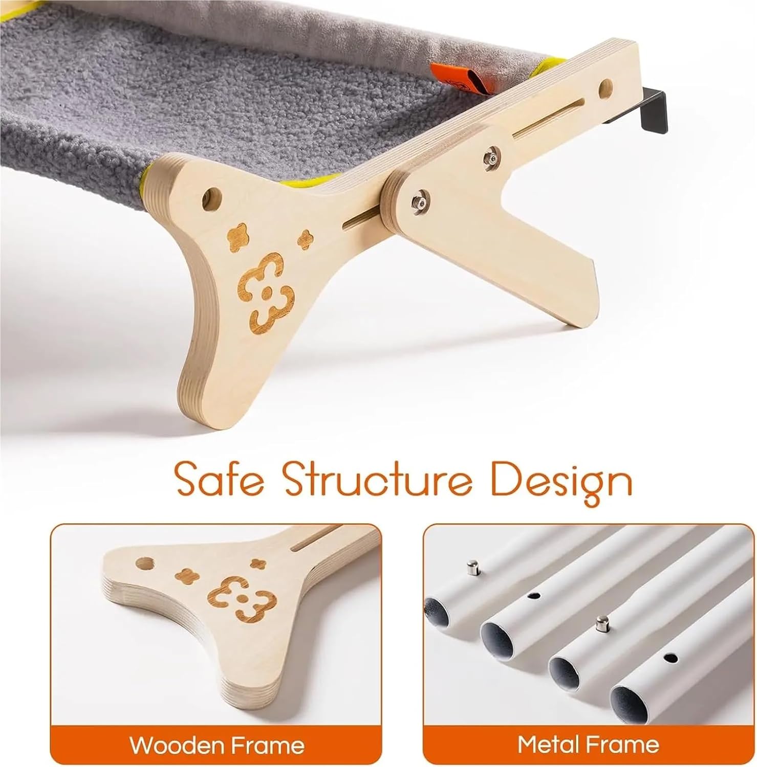 Cat Window Perch Cat Window Hammock Seat for Indoor Cats Sturdy Adjustable Strong and Stable Cat Bed Provides Full Sunbathing Space Washable Holds 40 lbs(Grey)