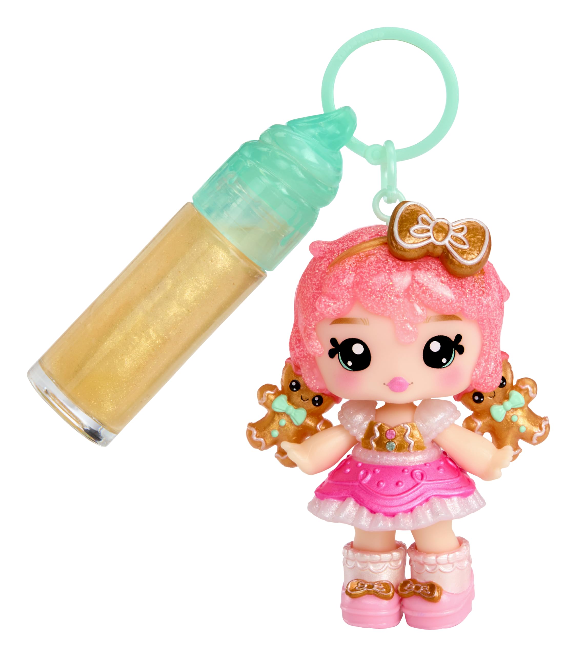 Yummiland x Holiday Lip Gloss Doll, Gigi Gingerbread, Includes 1 Doll, DIY Lip Gloss + Keychain, Cosmetic Play - Image 4