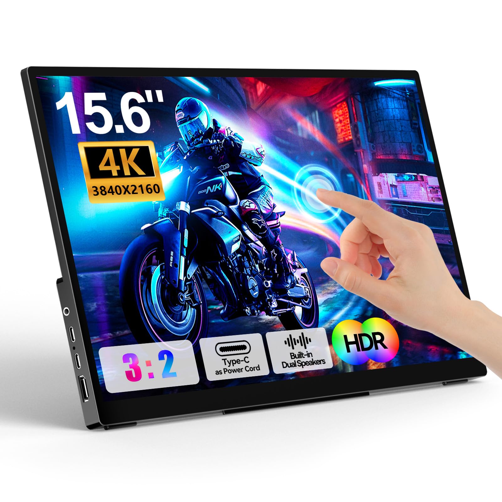 Amazon.com: 4K Portable Touch Monitor, 15.6